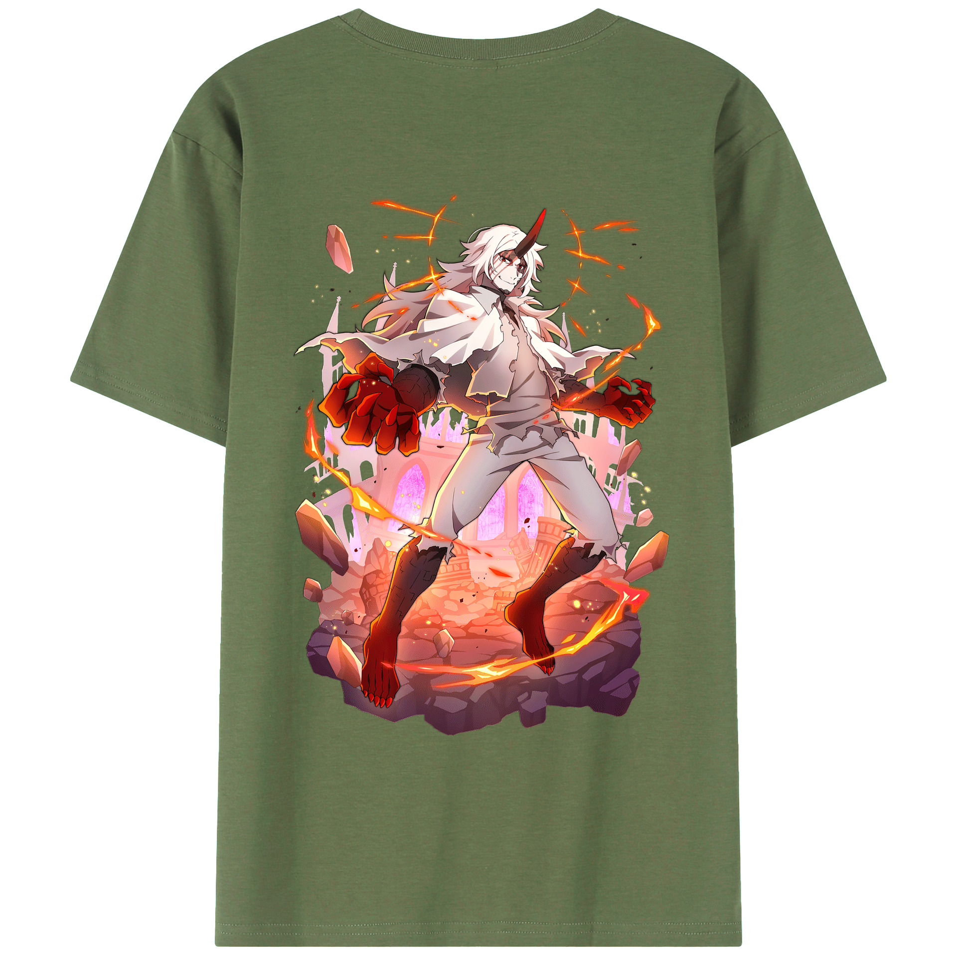 （画像用） 文豪ストレイドッグス Bungo Stray Dogs 綿100％ メンズ半袖Tシャツ（バックプリント） 通気性